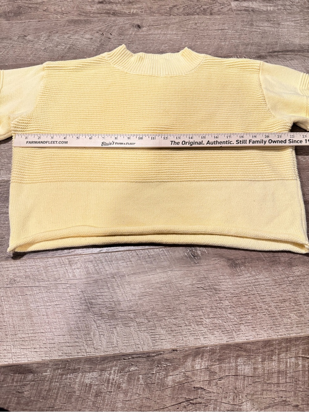 Princess Polly Butter Yellow Cotton Fall Flare Sleeve Cropped Sweater L/XL - Picture 10 of 10